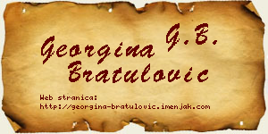 Georgina Bratulović vizit kartica